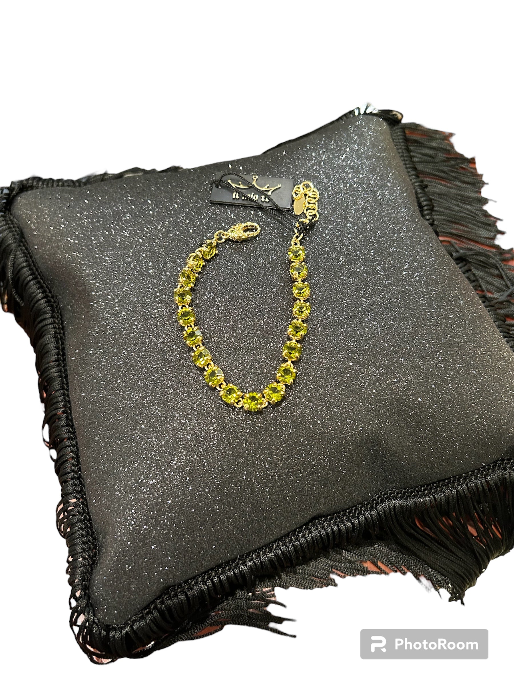IL Mio Re - Bracelet avec pierres péridots verts en bronze doré - ILMIORE BR 020 GV