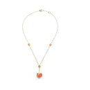 Anima 70 yellow gold, salmon coral and diamonds necklace - 37082