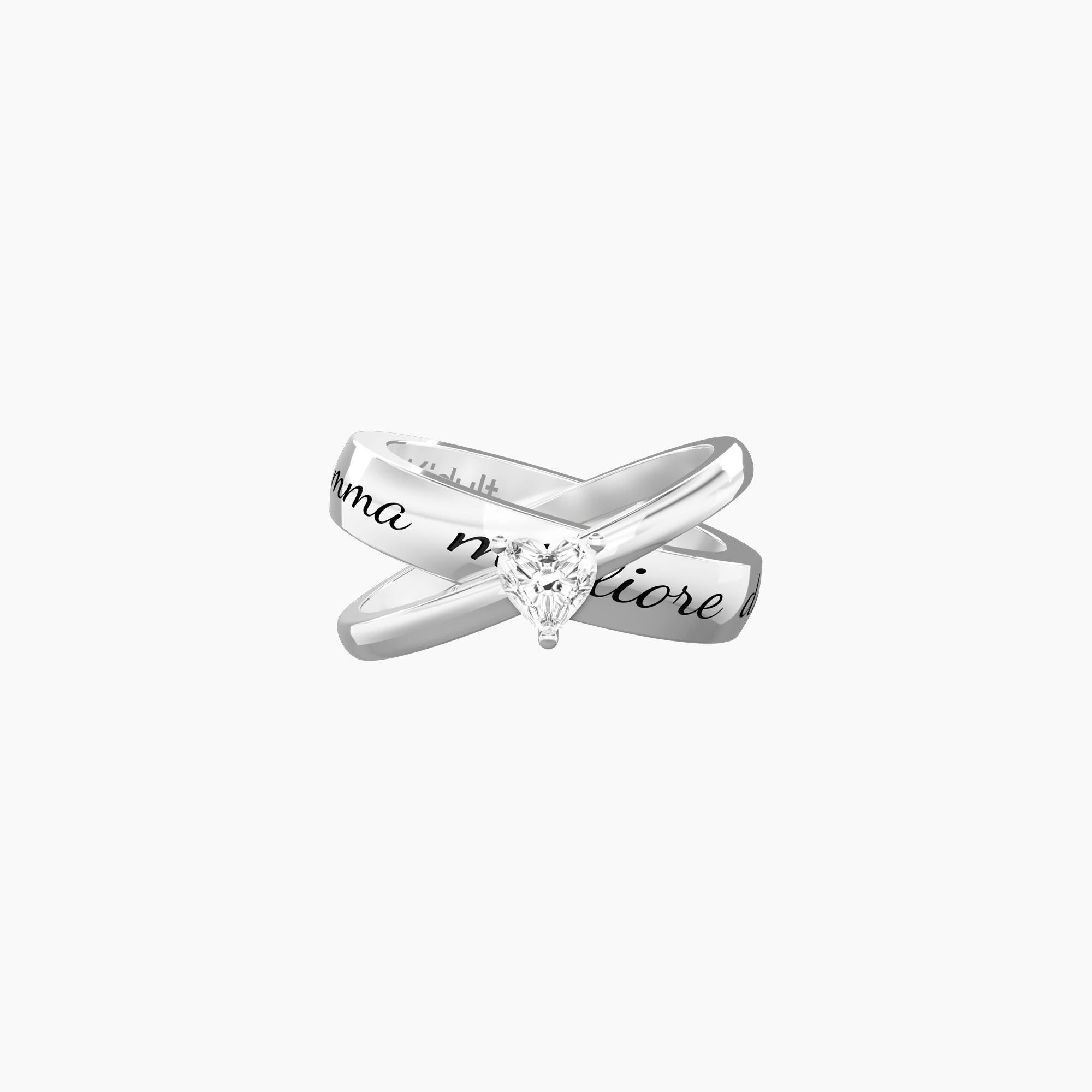Ring with mum phrase and zircon
 HEART | BEST MOM IN THE WORLD - 721012