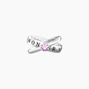 Ring with pink zircon and writing
 SIMPLY A WONDER WOMAN - 721014