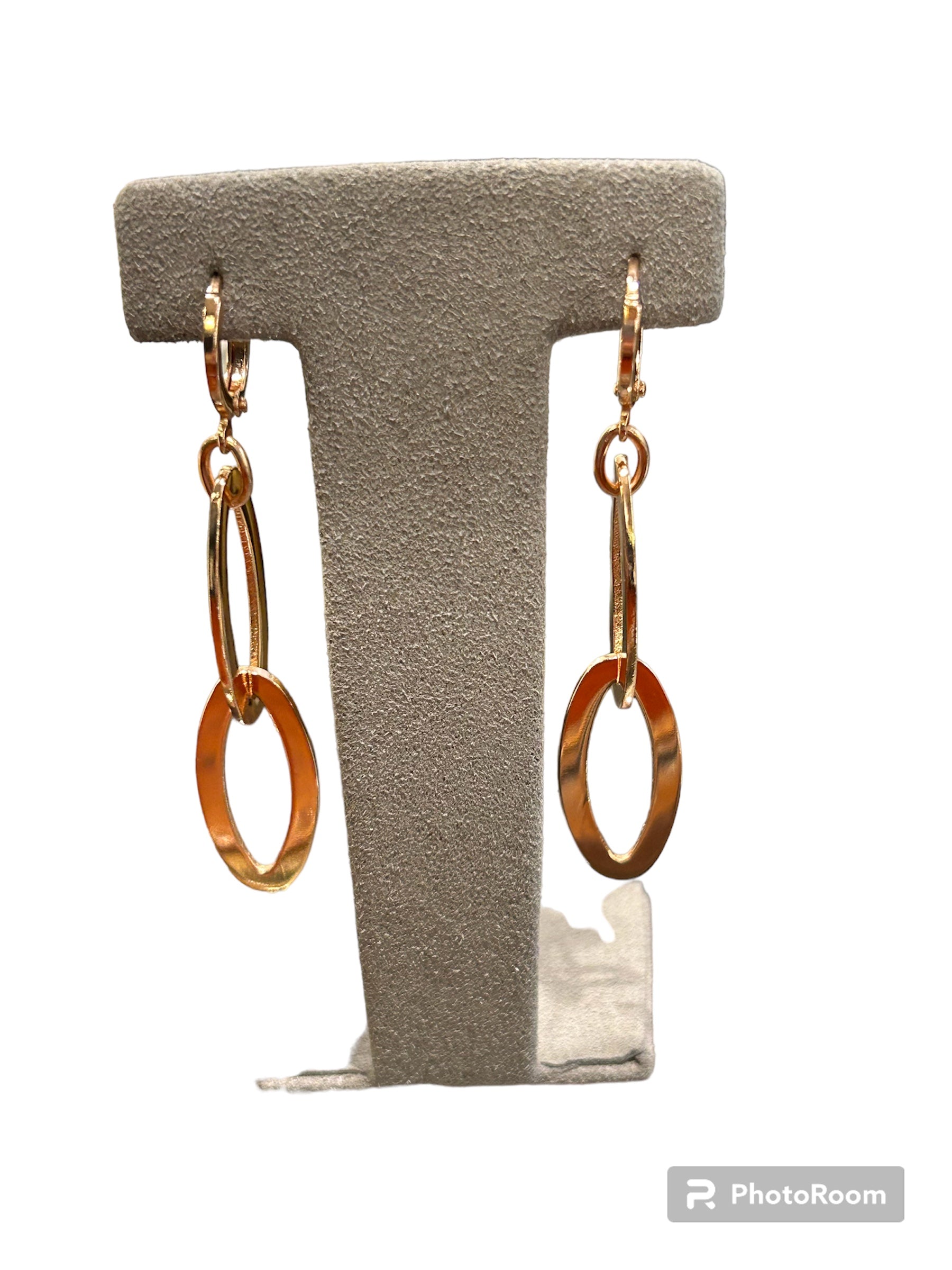 Boucles d'oreilles pendantes en bronze rose - DIAMANTE OR 232