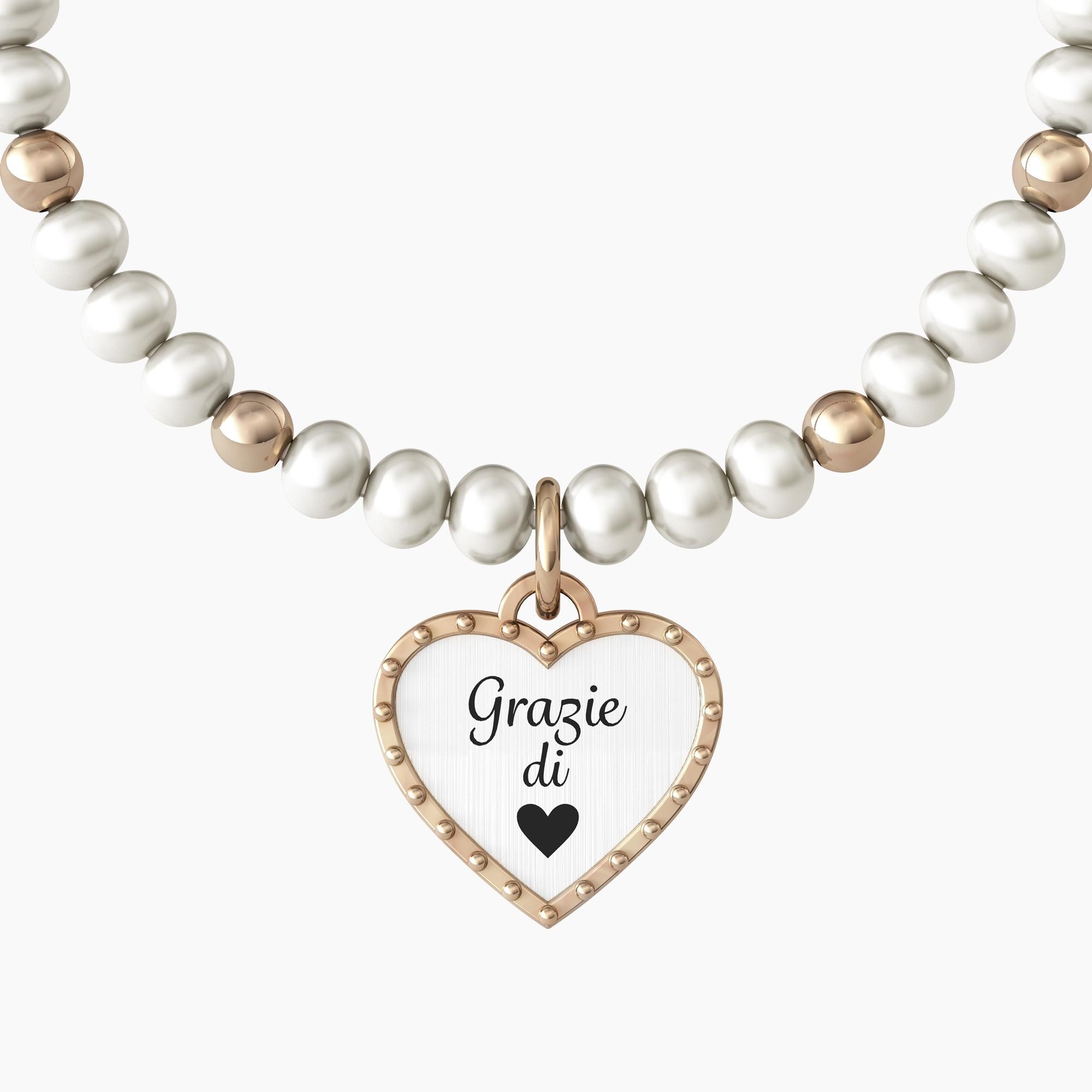 Bracelet with cultured pearls "thank you from the bottom of my heart"
 HEART | THANK YOU - 732101