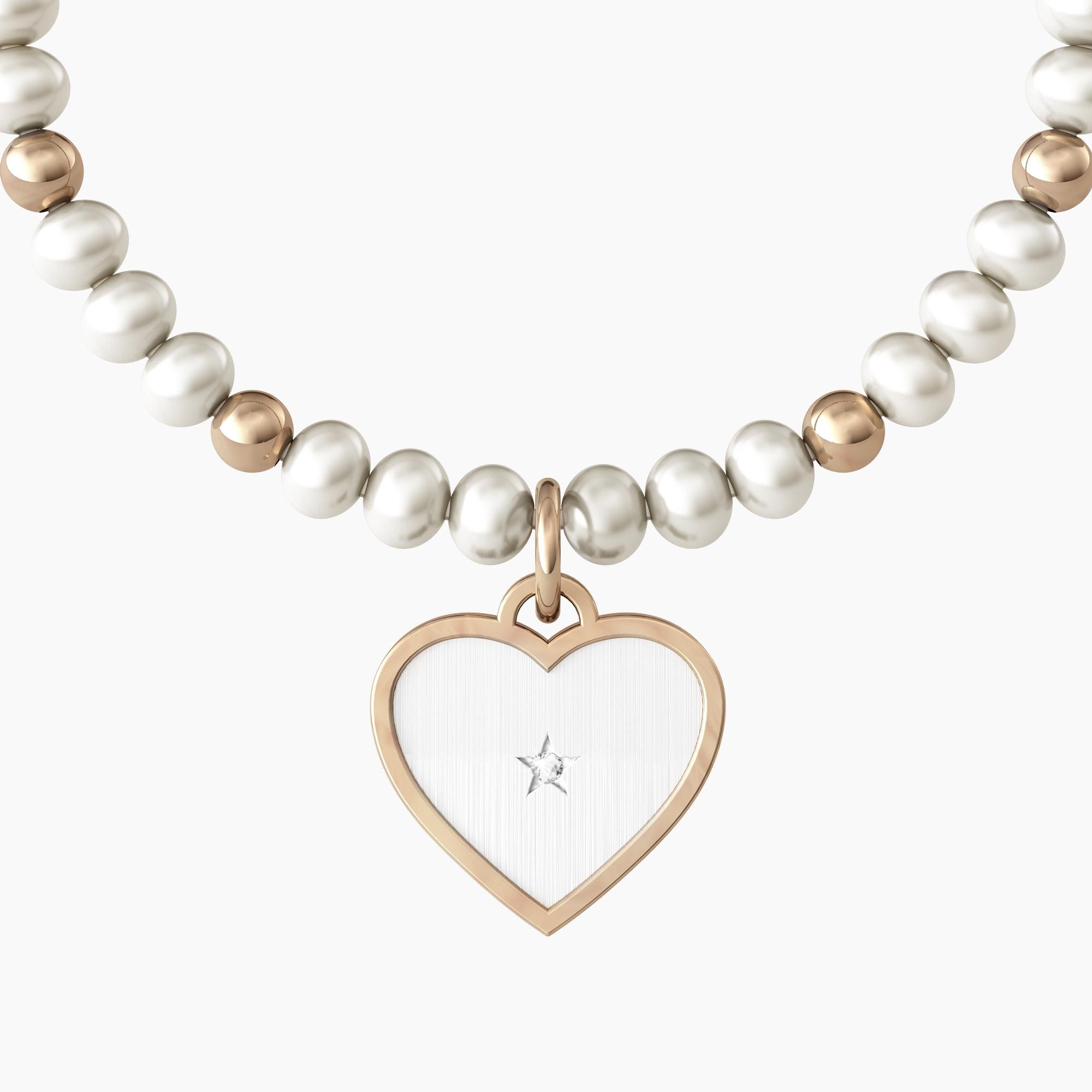 Bracelet avec perles de culture "merci du fond du cœur"
 COEUR | MERCI - 732101