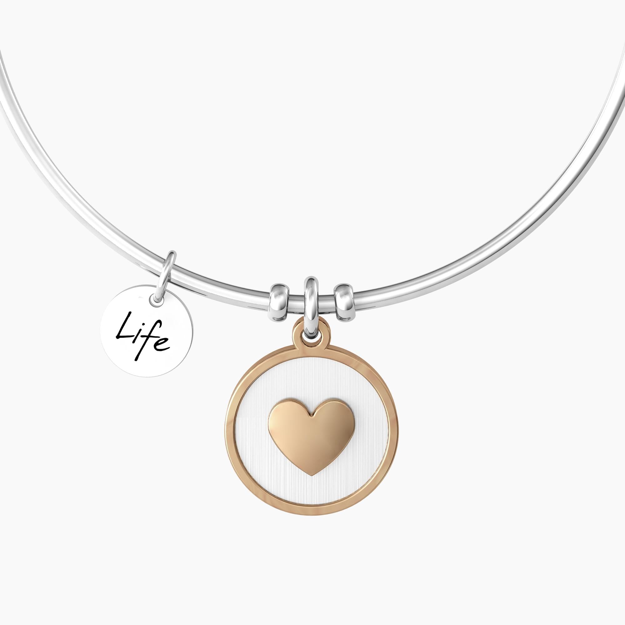 Bracciale Kidult rigido mamma con ciondolo cuore e frase - CUORE | MAMMA SEI IL MONDO - 732158