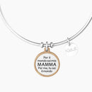 Bracciale Kidult rigido mamma con ciondolo cuore e frase - CUORE | MAMMA SEI IL MONDO - 732158