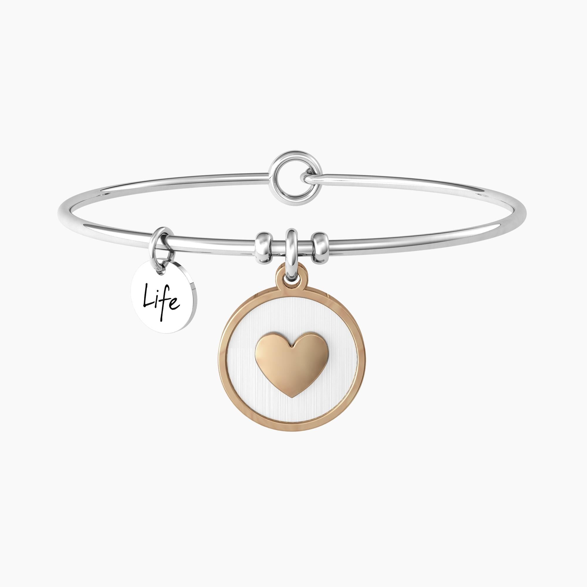 Bracciale Kidult rigido mamma con ciondolo cuore e frase - CUORE | MAMMA SEI IL MONDO - 732158