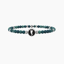 Men's elastic bracelet with green agate and croissant
 CROISSANT | PROTECTION - 732239