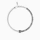 Kidult Herrenarmband mit Kette und grauem Achat, Balance – Energiestein – 732251