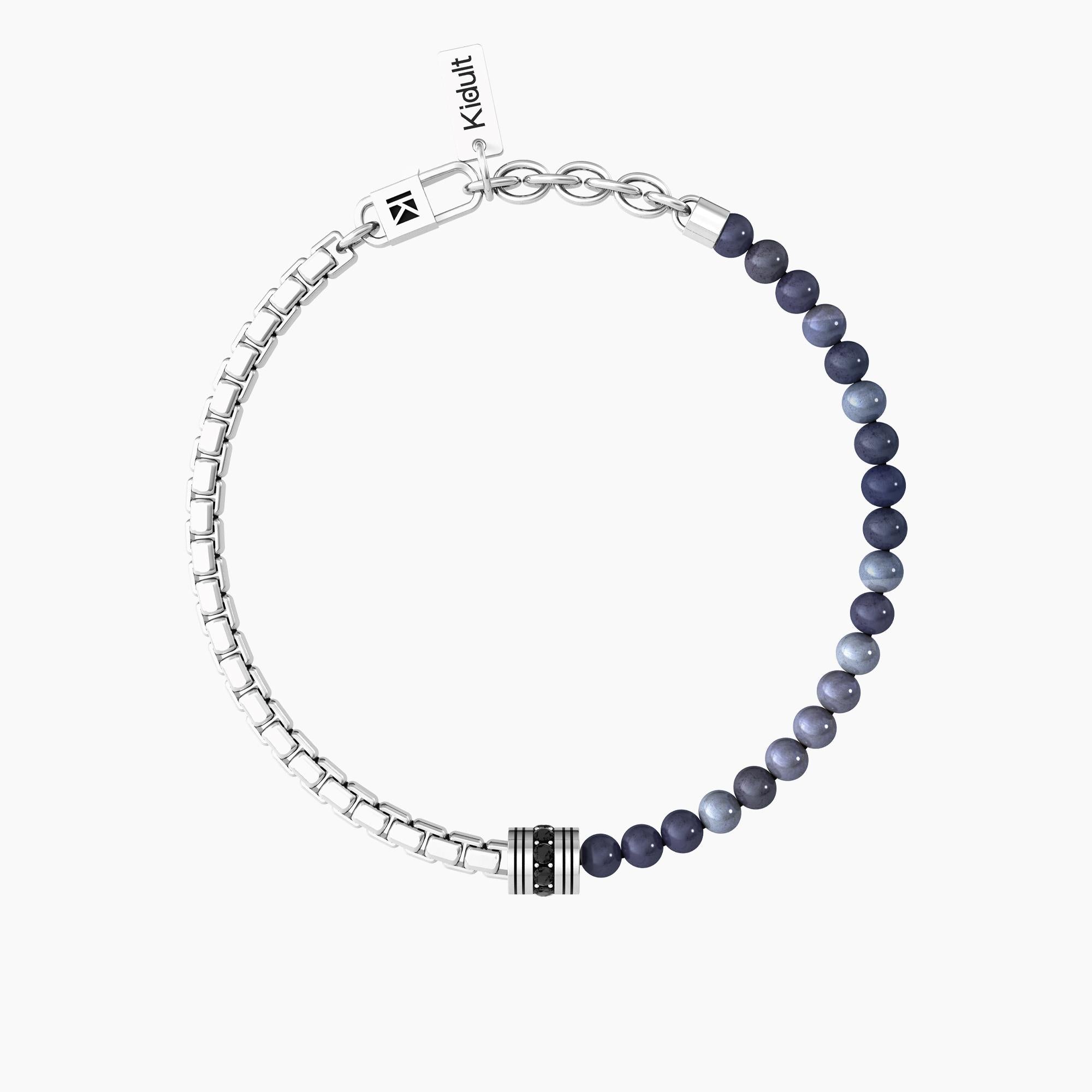 Bracciale uomo con catena e dumortierite blu Equilibrio - 732252