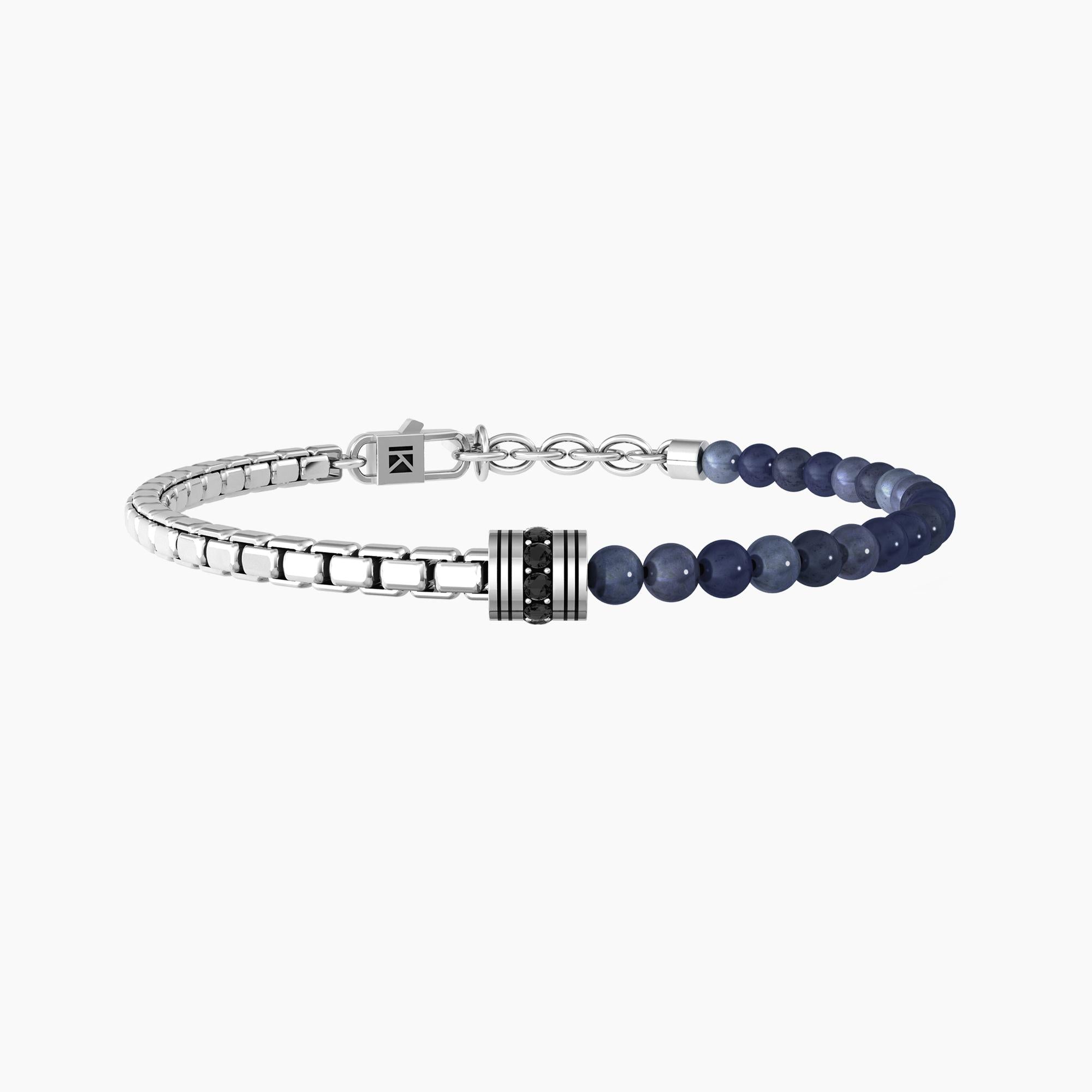 Bracciale uomo con catena e dumortierite blu Equilibrio - 732252