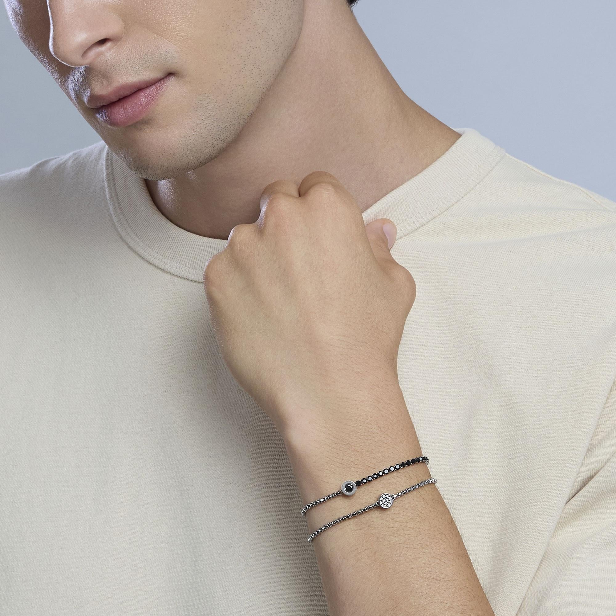 Bracciale Kidult uomo con catena e cristalli, UNICITÀ - 732253