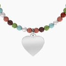 Elastic bracelet with heart and stones
 HEART | HAPPY THOUGHT - 732265