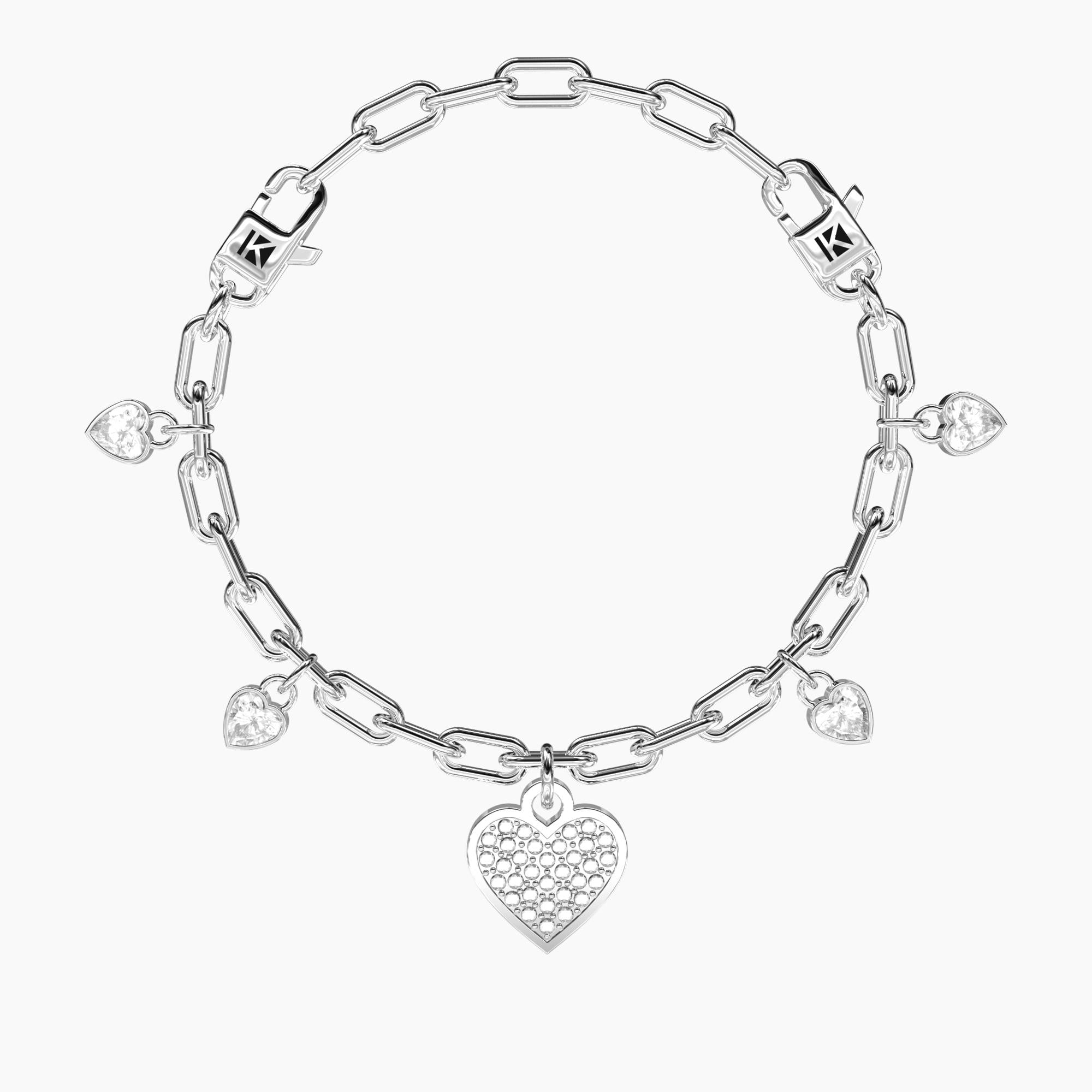 Bracciale Kidult regolabile con ciondolo cuore | I LOVE YOU - 732270