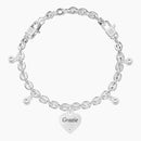 Bracelet réglable avec coeur et cristaux
 COEUR | MERCI - 732279