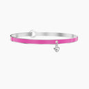 Rigid bracelet with fuchsia enamel and zircon LIVE WITHOUT THOUGHTS - 732309