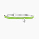 Rigid bracelet with green enamel
 LIVE WITHOUT THOUGHTS - 732310
