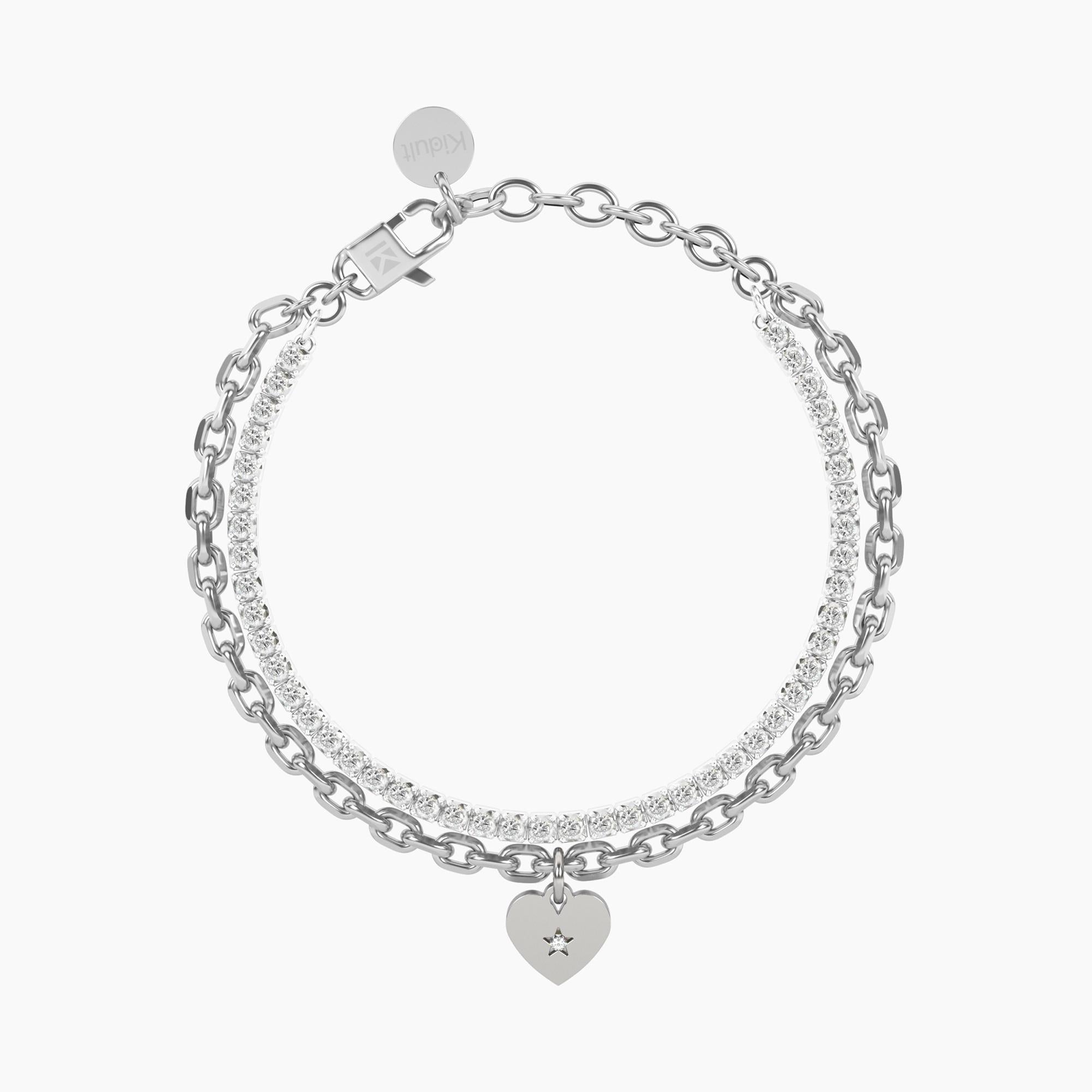 Bracciale tennis e catena forzatina con Cuore | grazie - 732333