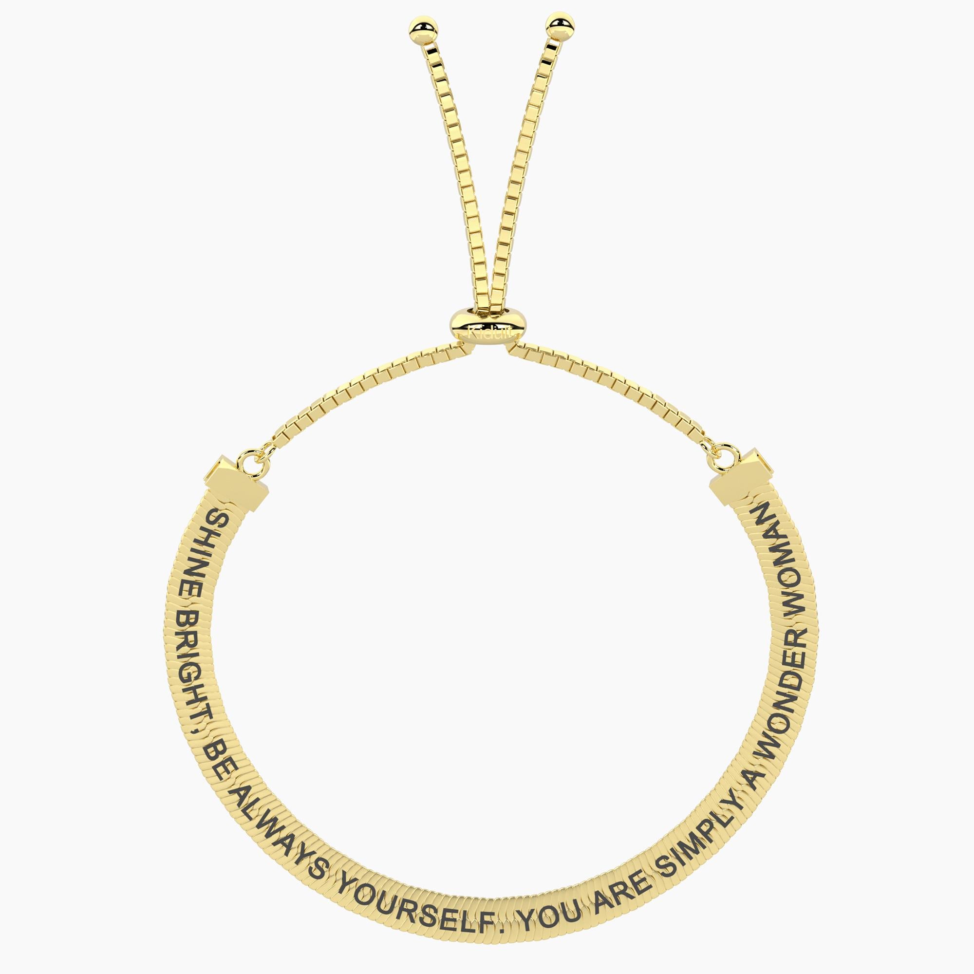 Bracciale dorato elastico con frase
Simply a wonder woman - 732354