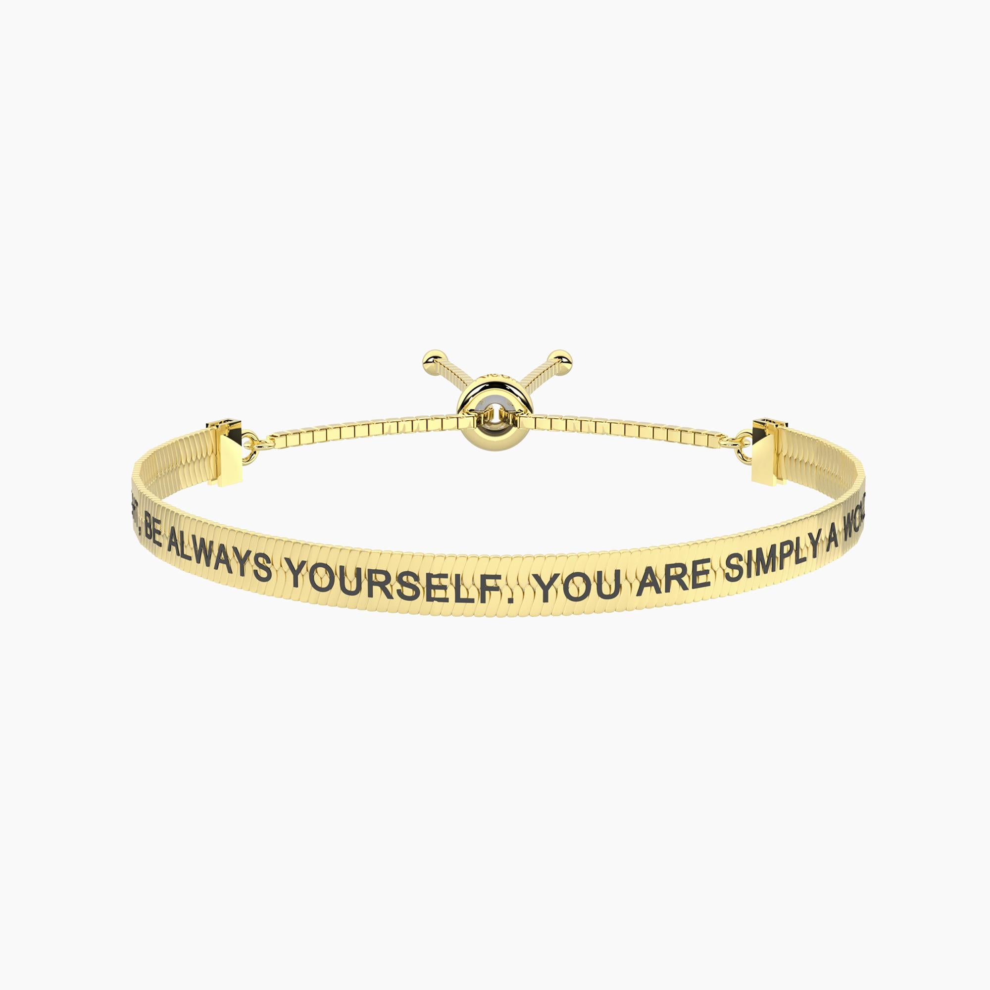 Bracciale dorato elastico con frase
Simply a wonder woman - 732354