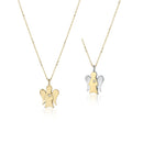 NECKLACE WITH ANGEL CHARM PENDANT IN GOLD AND DIAMOND - PZ657
