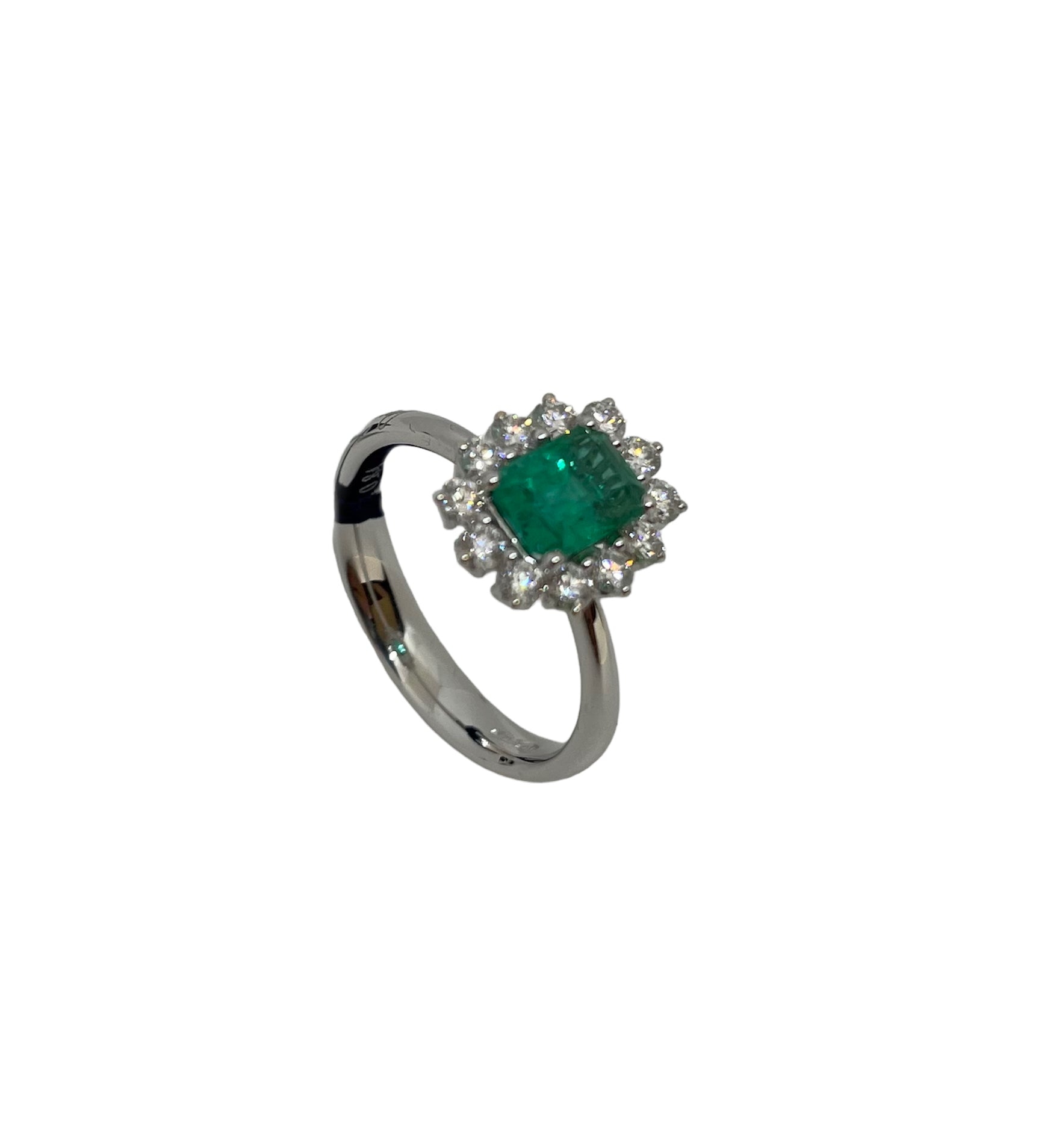 Anello Recarlo con Diamanti e Smeraldo Colombiano, 1.09ct di smeraldi - R79CC071/SM025