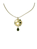 COLLANA LABRIOLA IN ARGENTO DORATO CON PIETRE VERDE PERIDOTO - AG11215