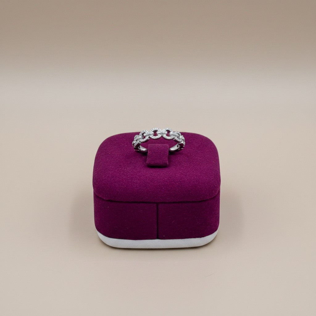 ANELLO a catena GIORGIO VISCONTI IN ORO BIANCO 18kt E DIAMANTI, 0.15ct - ABX17597