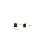 Gilded silver earrings with green enamel stone - 7768MA