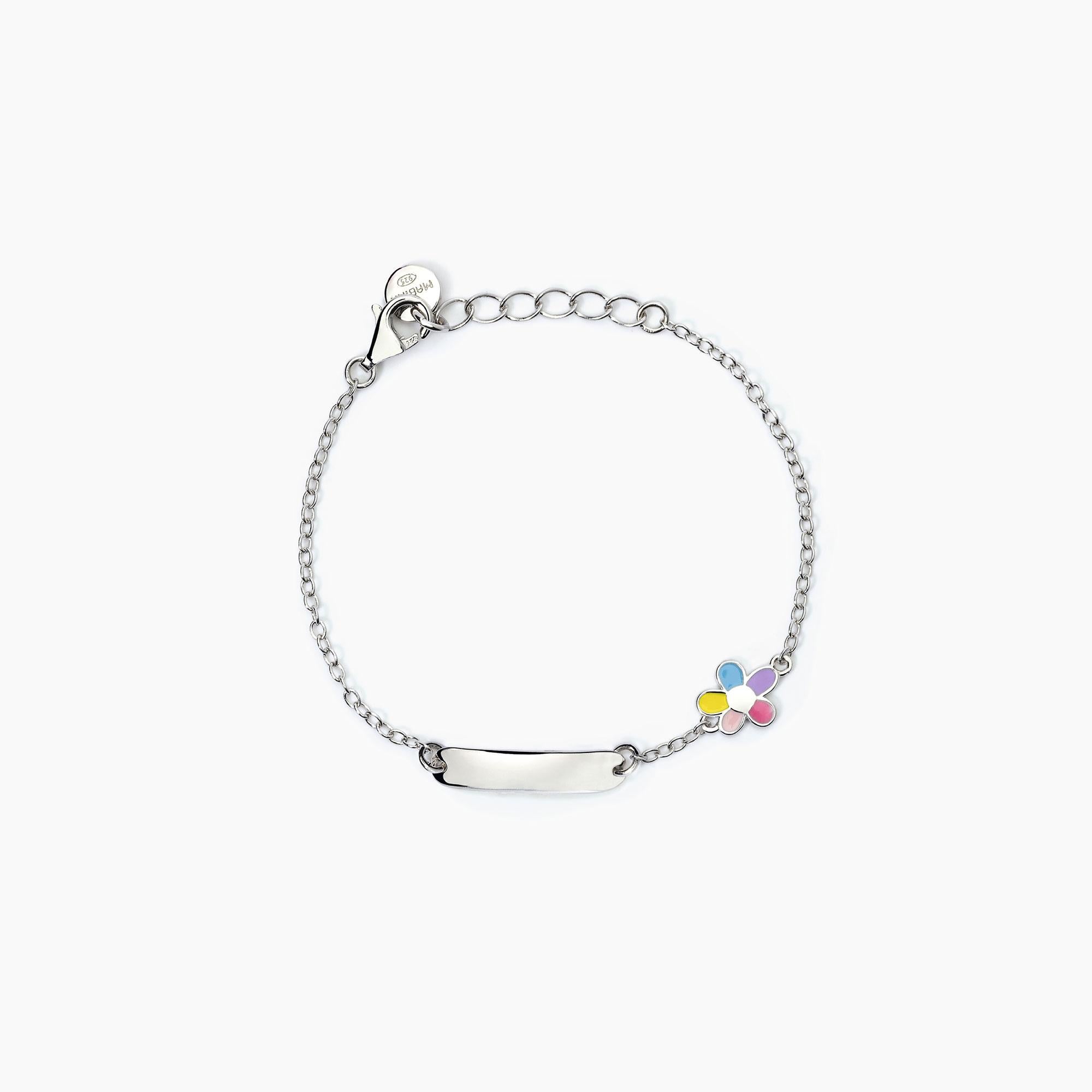 Mabina Junior - Customizable silver bracelet with BLOOME flower - 533796