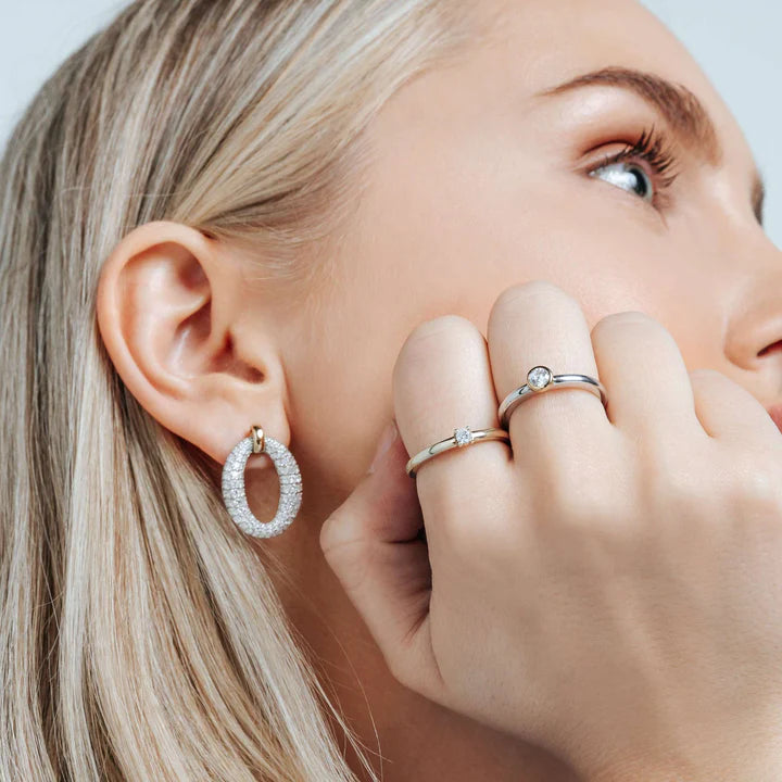 Orecchini TI SENTO MILANO in argento e zirconi bianchi - 78014ZY