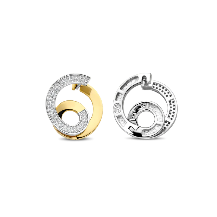 Orecchini TI SENTO MILANO in argento dorato e zirconi bianchi, forma a spirale - 78040ZY