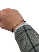 Bracciale Buonocore in caucciù con piastrina in oro rosa 18kt e diamanti neri - 1706B01NP