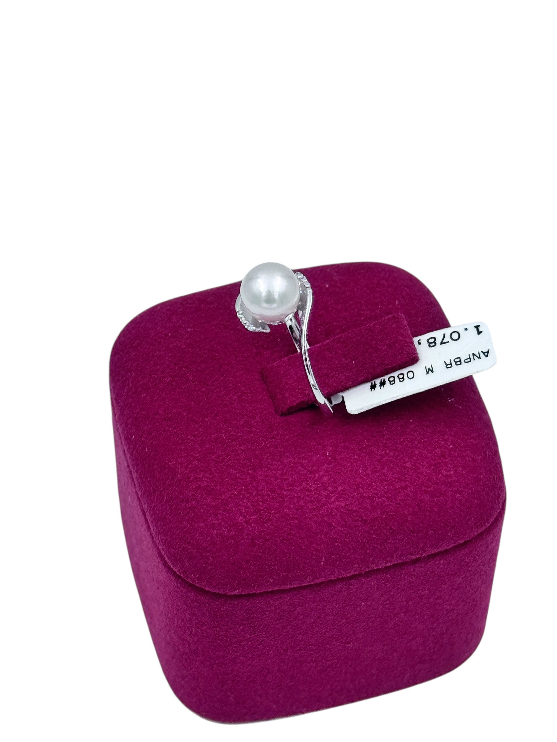 Diana - Anello in oro bianco 18kt, diamanti e perla giapponese - ANPBR M 088