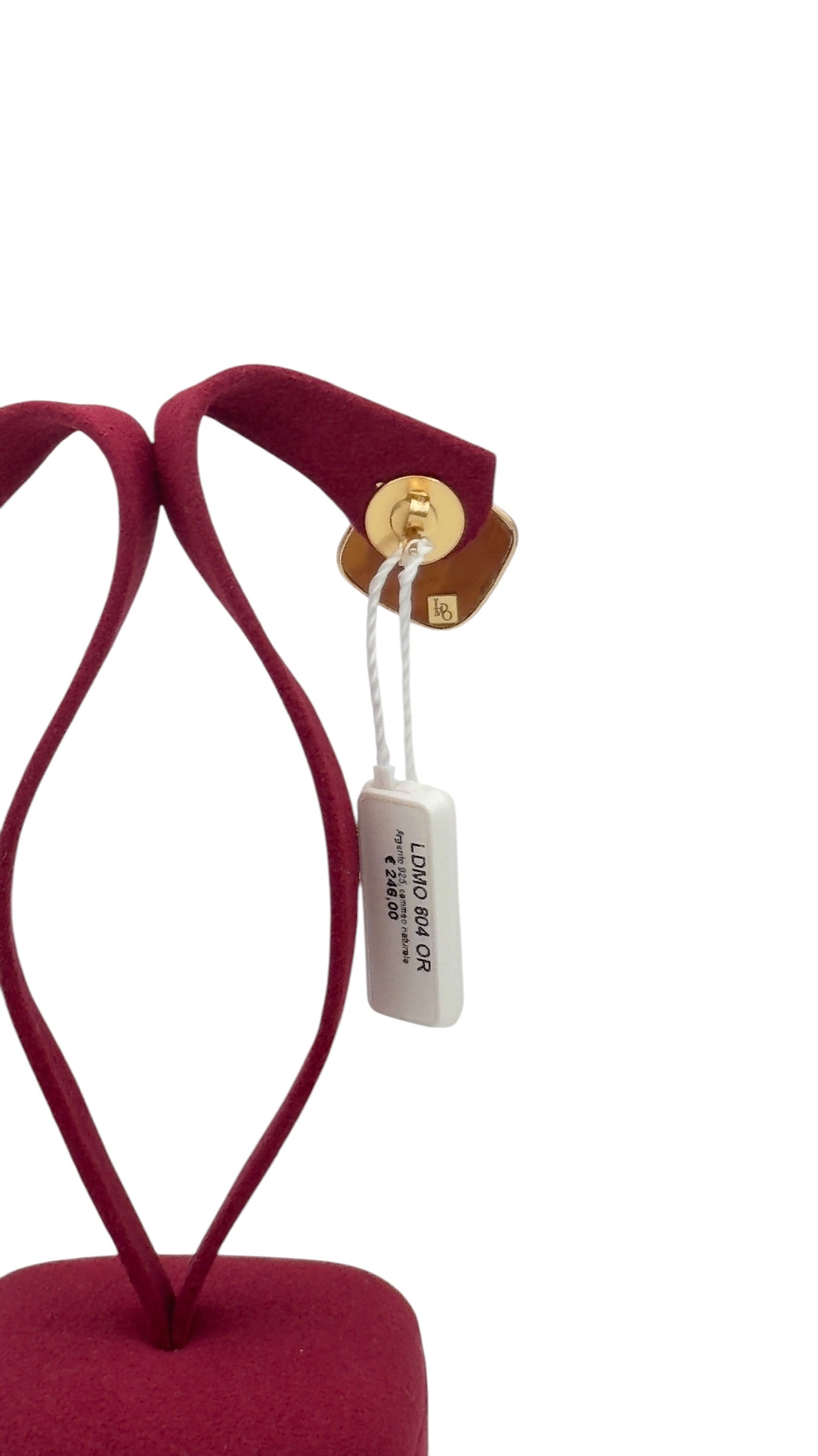 LUCEDEIMIEIOCCHI Monorecchino quadrato cammeo naturale in argento dorato e faraglioni di Capri - LDMO 804 OR