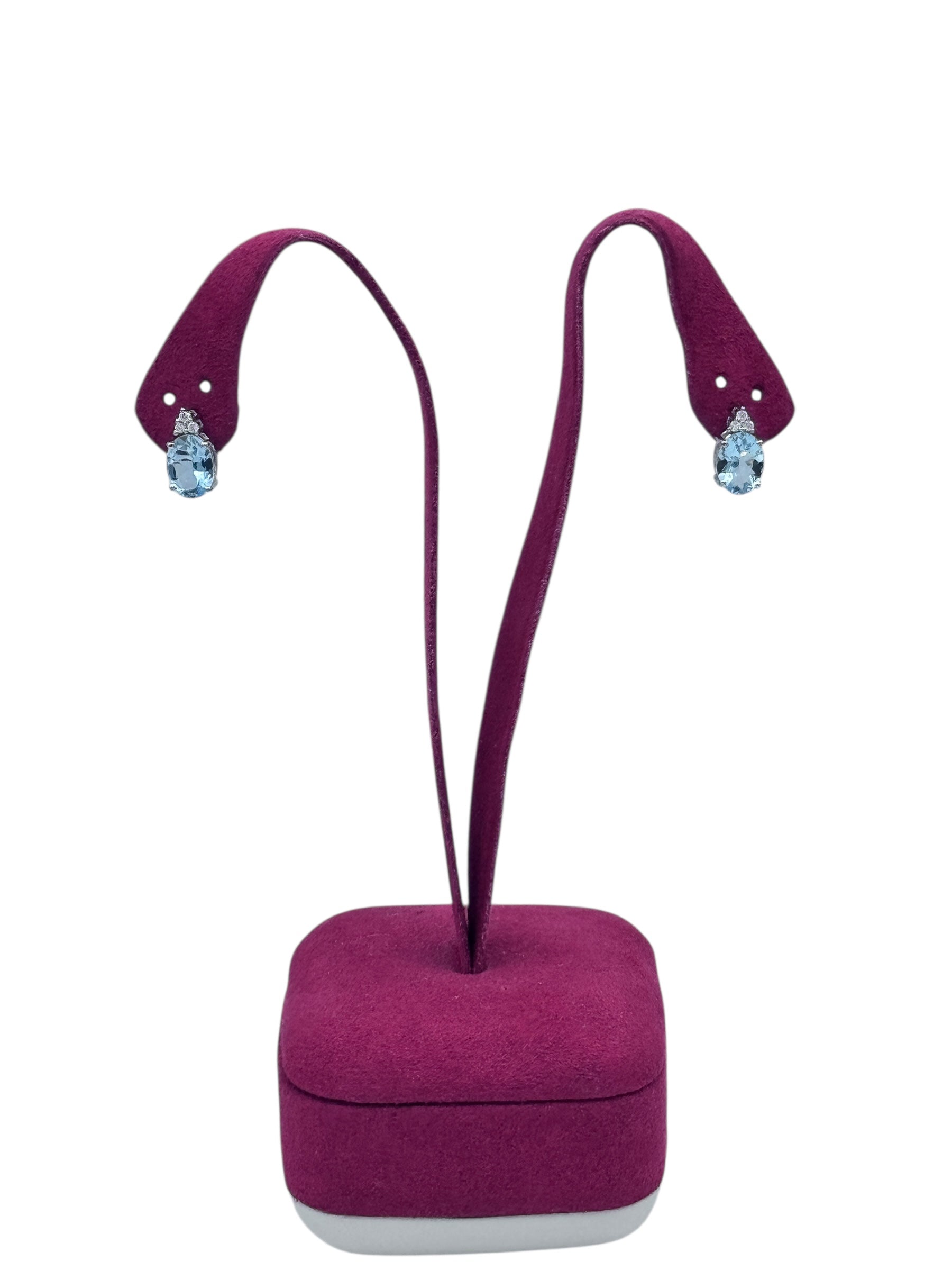 Diana - Orecchini in oro bianco 18kt, acquamarina e diamanti - OR D.ACQM 12