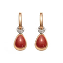 Boucles d'oreilles capricieuses en or rose, corail et diamants - 35997