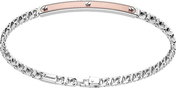 Bracciale argento con targa oro rosa - EXB890R