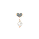 GRAY PEARL SINGLE EARRING WITH GRAY MAMAN HEART - ORLAB4G