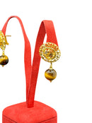 Orecchini pendenti in bronzo dorato con pietre color "savana" - SAVANA OR