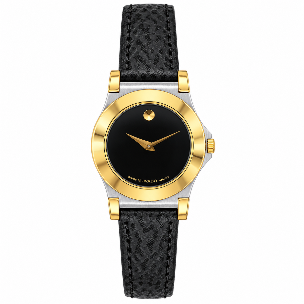 Orologio Movado Sports Edition Museum Lady — Acciaio bicolore 28 mm — Quarzo, quadrante nero Museum — NOS - 81A1838.2