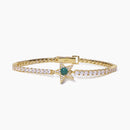 Mabina Femme - Bracelet tennis étoile dorée avec agate verte STARLET - 533651-S