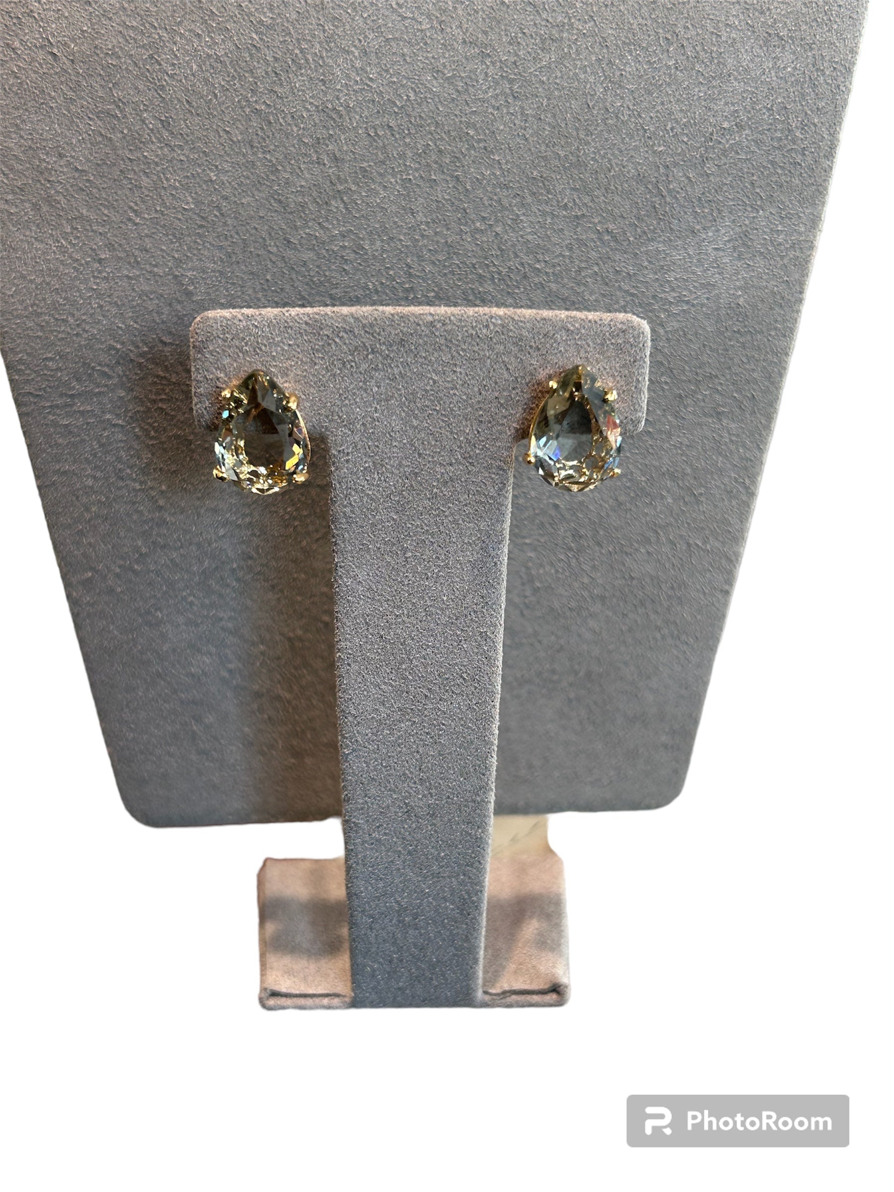 IL Mio Re - Gilded bronze lobe earrings with blue stones - ILMIORE OR 067AZZ