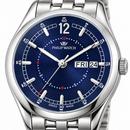 Orologio Philip Watch Day-Date — Acciaio 36 mm — Quarzo, quadrante blu con datario giorno e data — NOS  - 8253101125