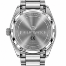Orologio Philip Watch Day-Date — Acciaio 38 mm — Quarzo, giorno esteso a ore 12 e data a ore 3, quadrante blu — NOS - 8253301035