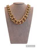 Golden bronze chain necklace - MAGIC CL CAT