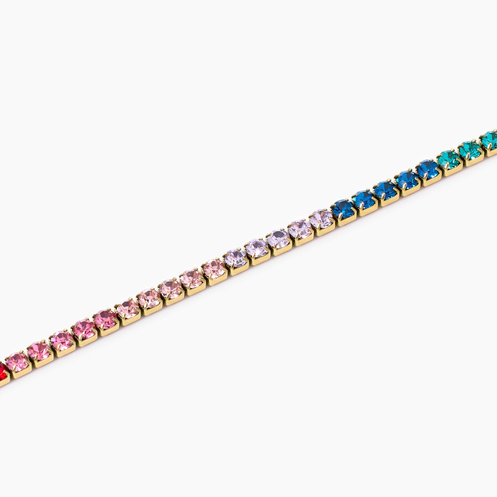 Kidult Bracciale tennis dorato multicolor, Style 11 - 831015