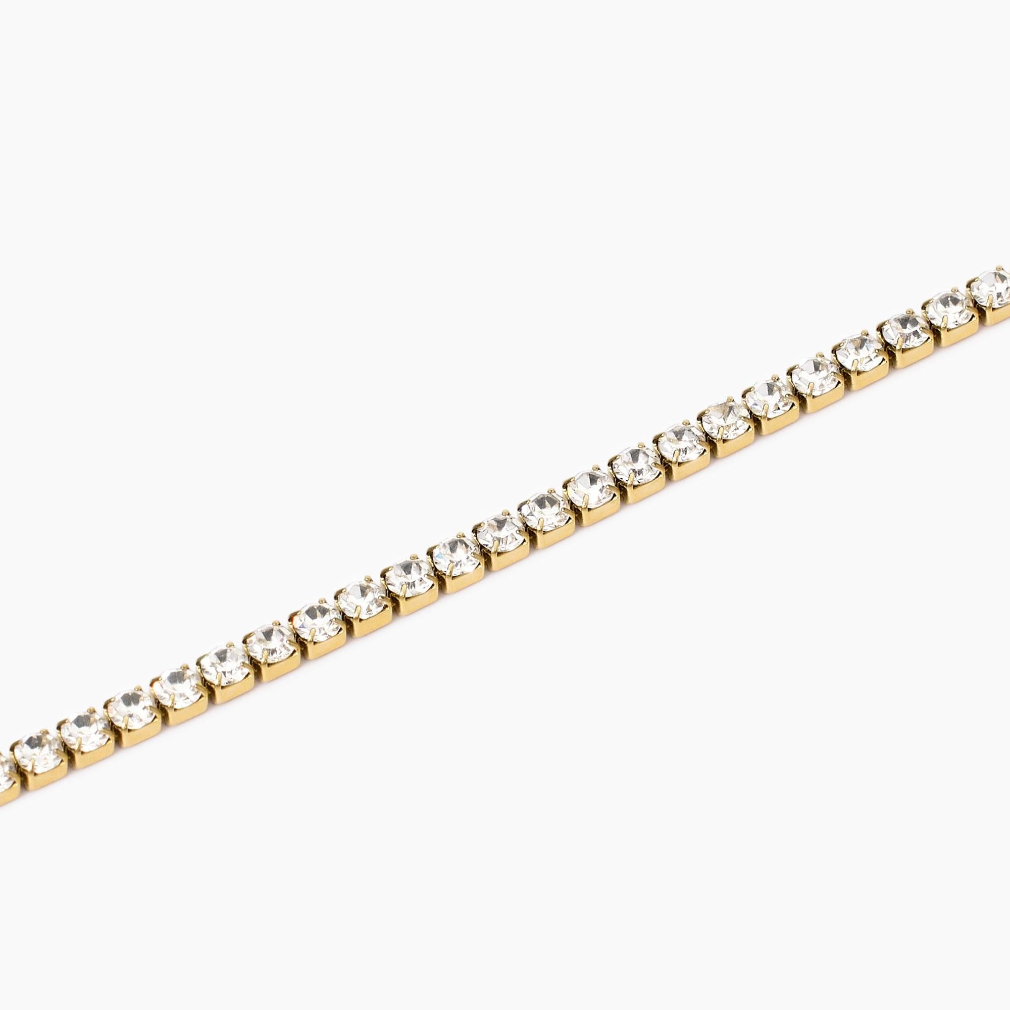Kidult Gold Tennis Bracelet with Crystals, Style 11 - 831019