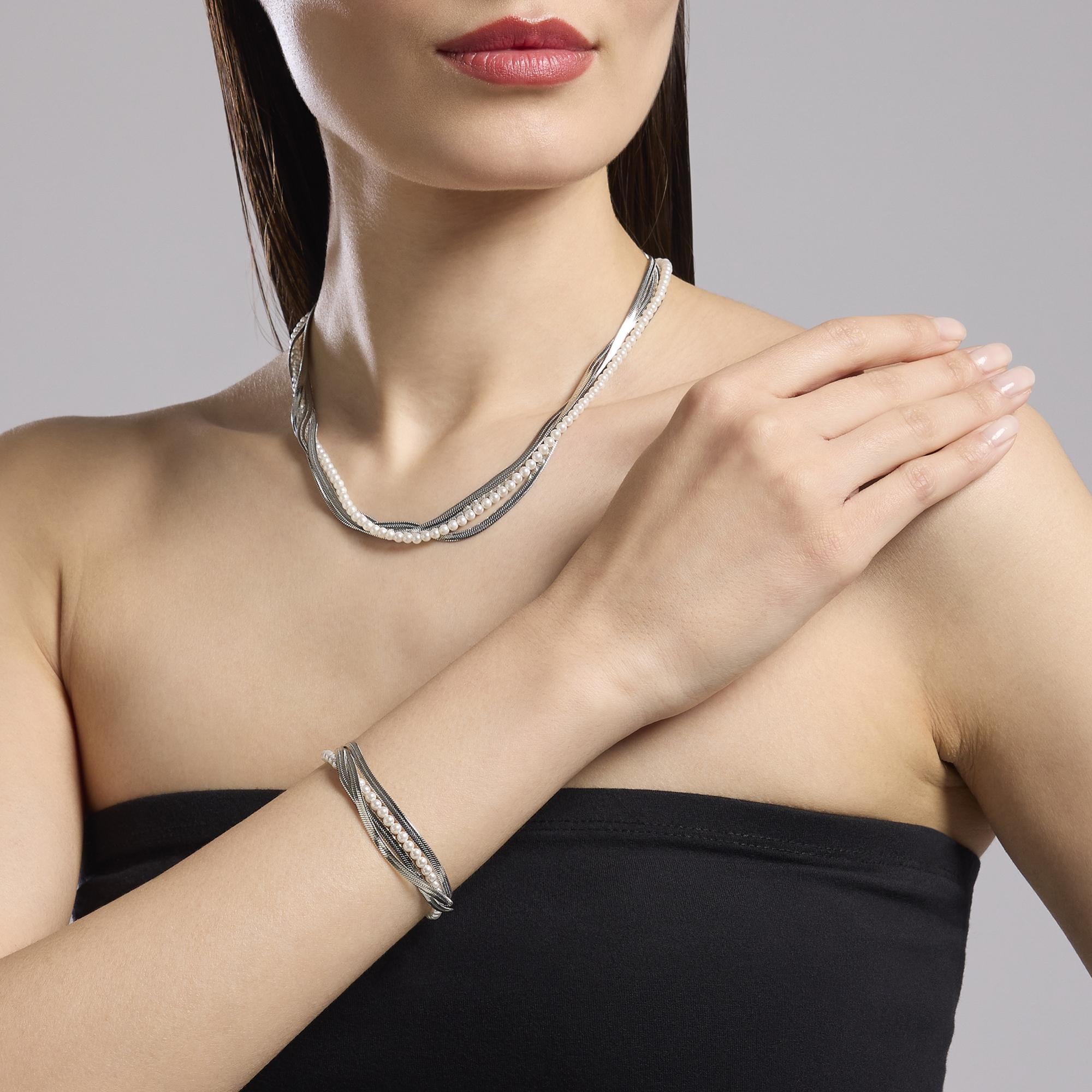 Kidult Bracciale con catena e perle conchiglia, Style 14 - 831045