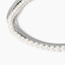 Kidult Bracciale acciaio con catena e perle conchiglia, Style 14 - 831045