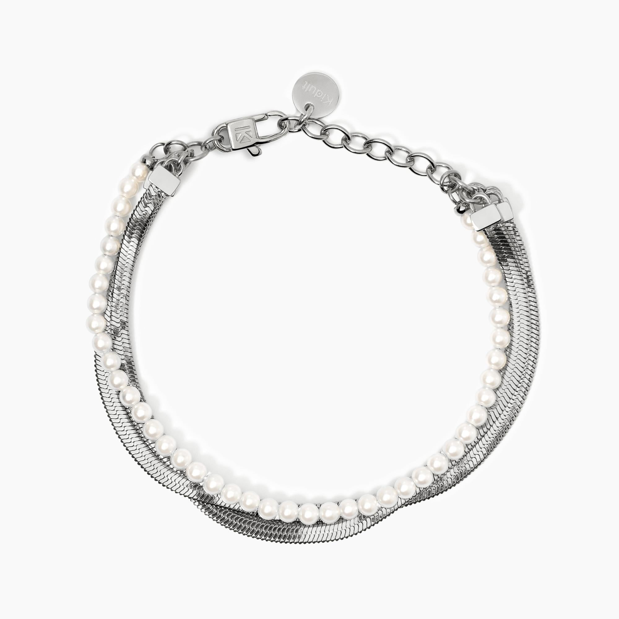 Kidult Bracciale con catena e perle conchiglia, Style 14 - 831045